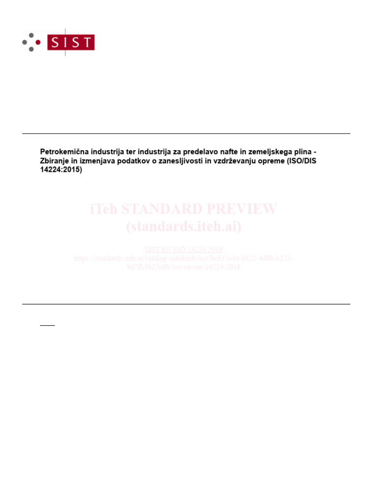 Sist en Iso 14224 2016 | PDF