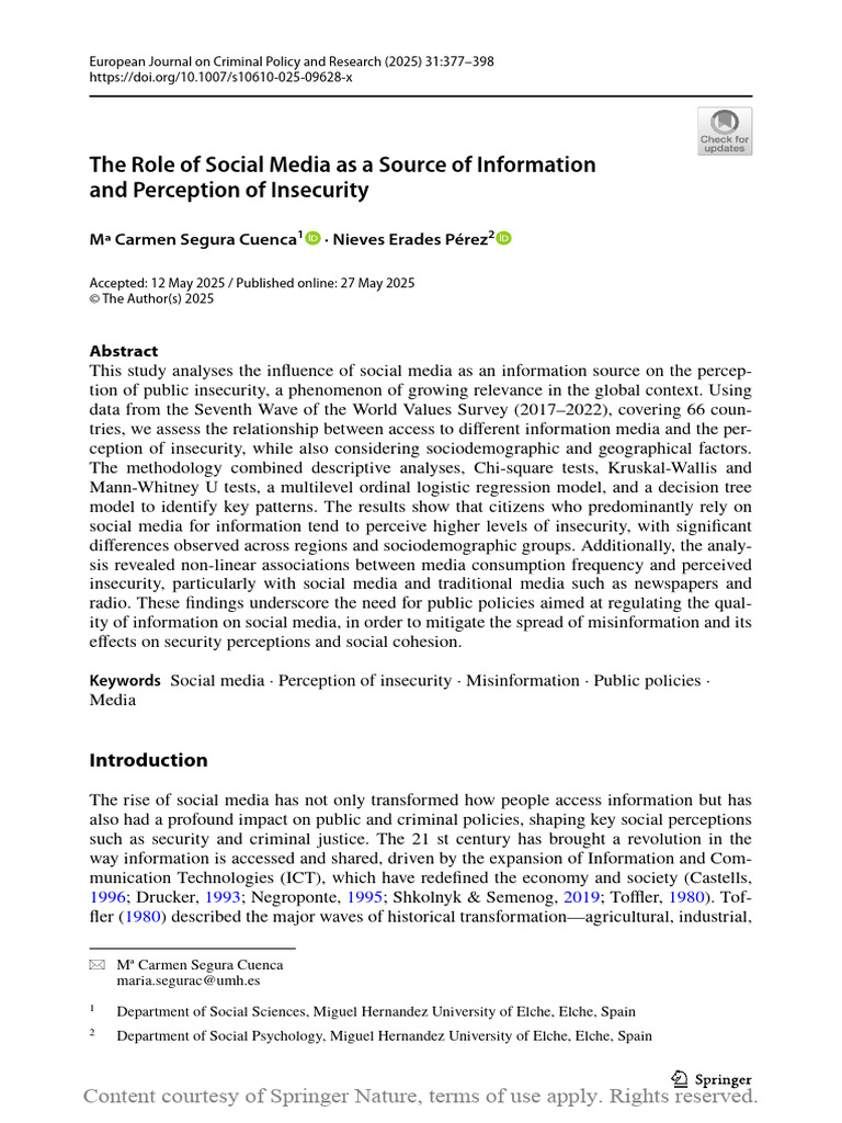 The Role of Social Media As A Source of Informatio | PDF | Crimes ...