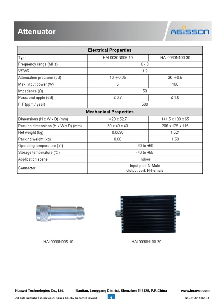 Attenuator Datasheet | PDF