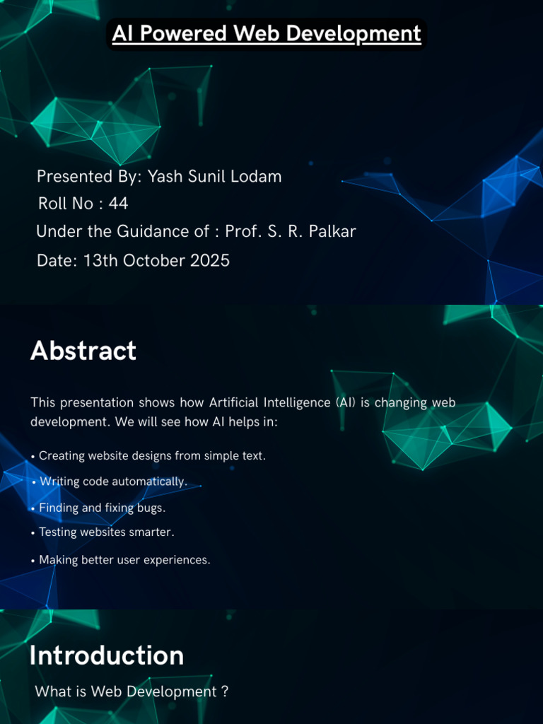 Blue and Green Modern Artificial Intelligence Presentation | PDF | Web ...