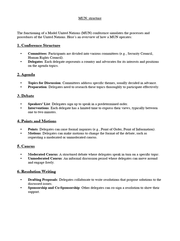 MUN Structure | PDF | Nations unies | Relations internationales