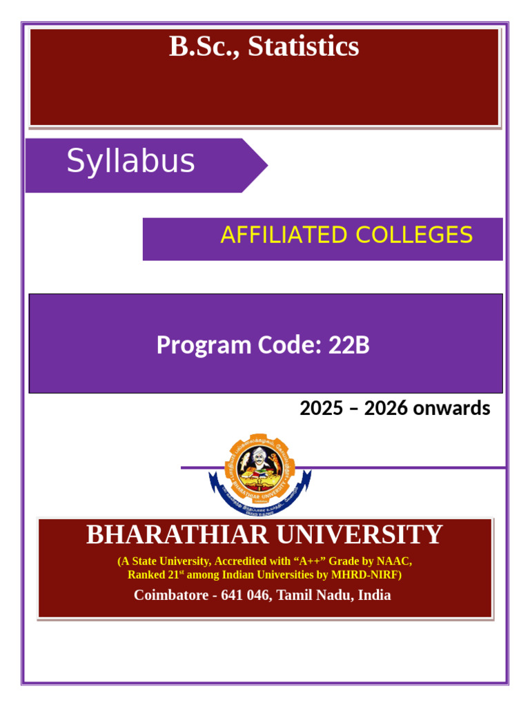 BSC Statistics 2025 26 | PDF | Cost Of Living | Probability Distribution