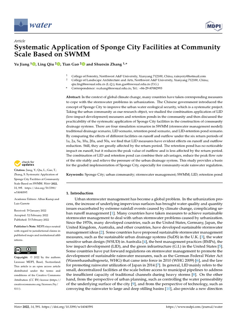 Systematic Application of Sponge City Facilities at Community | PDF ...