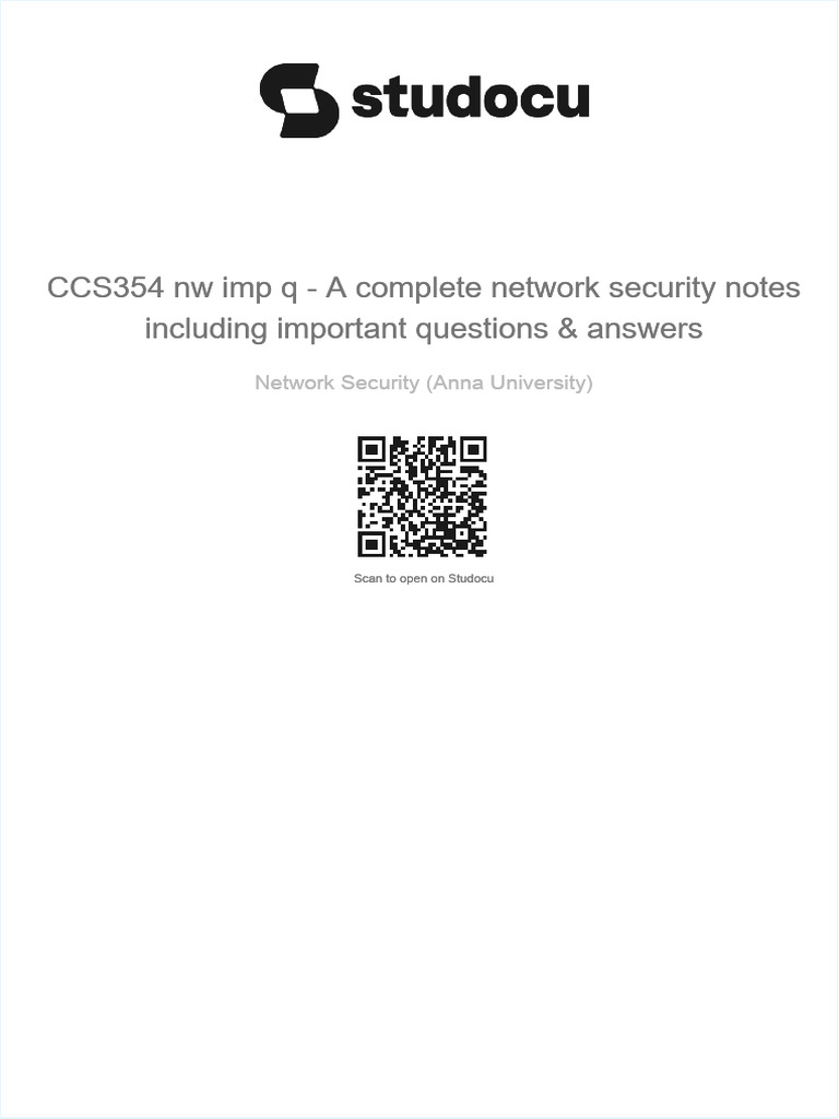Ccs354 Network Security Important Questions Answers Notes Cropped | PDF ...