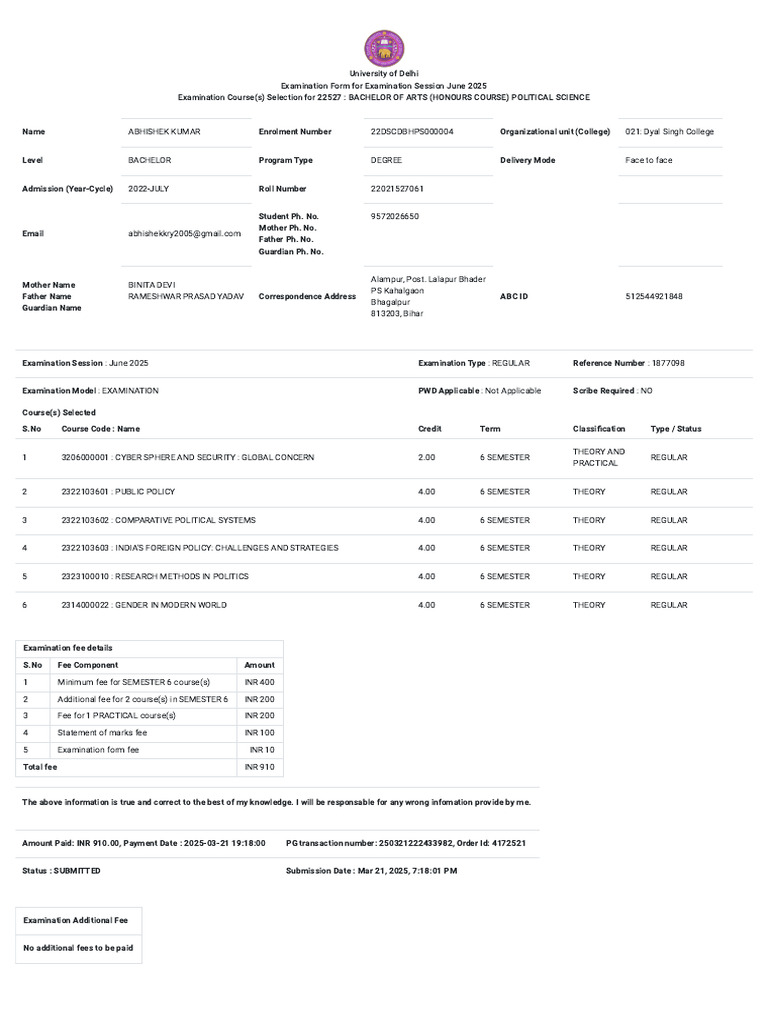 Form 6 | PDF