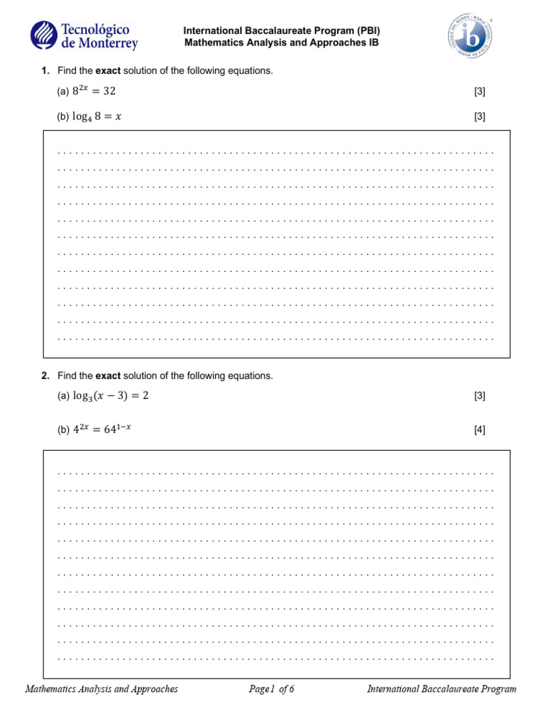 1.5 Law of Exponents and Simple Logarithms Exercises 2 Paper 1-1 | PDF ...