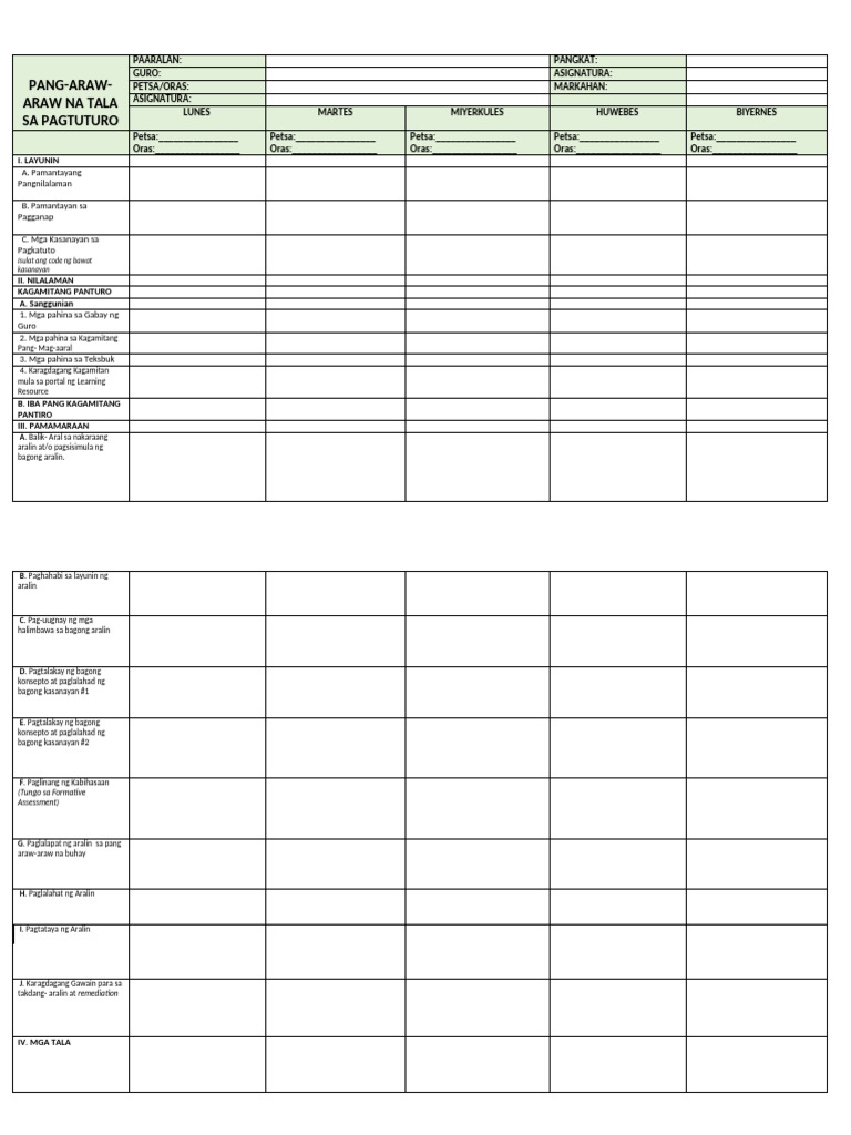 DLL Tagalog For Filipino Aral Pan Values Education | PDF