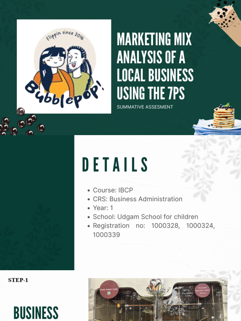 Marketing Mix Analysis of A Local Business Using The 7Ps | PDF ...
