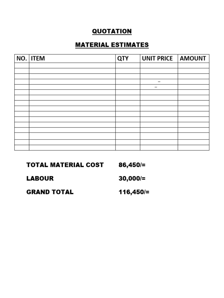 Quotation For Electrical | PDF