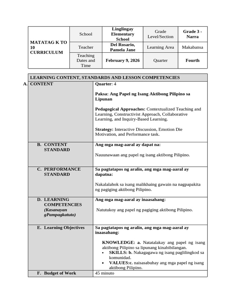Day 4 - Makabansa | PDF