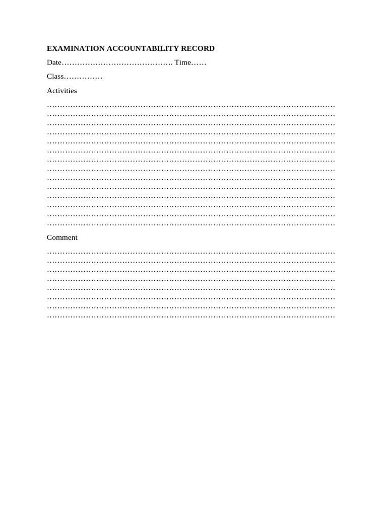 Examination Accountability Record | PDF