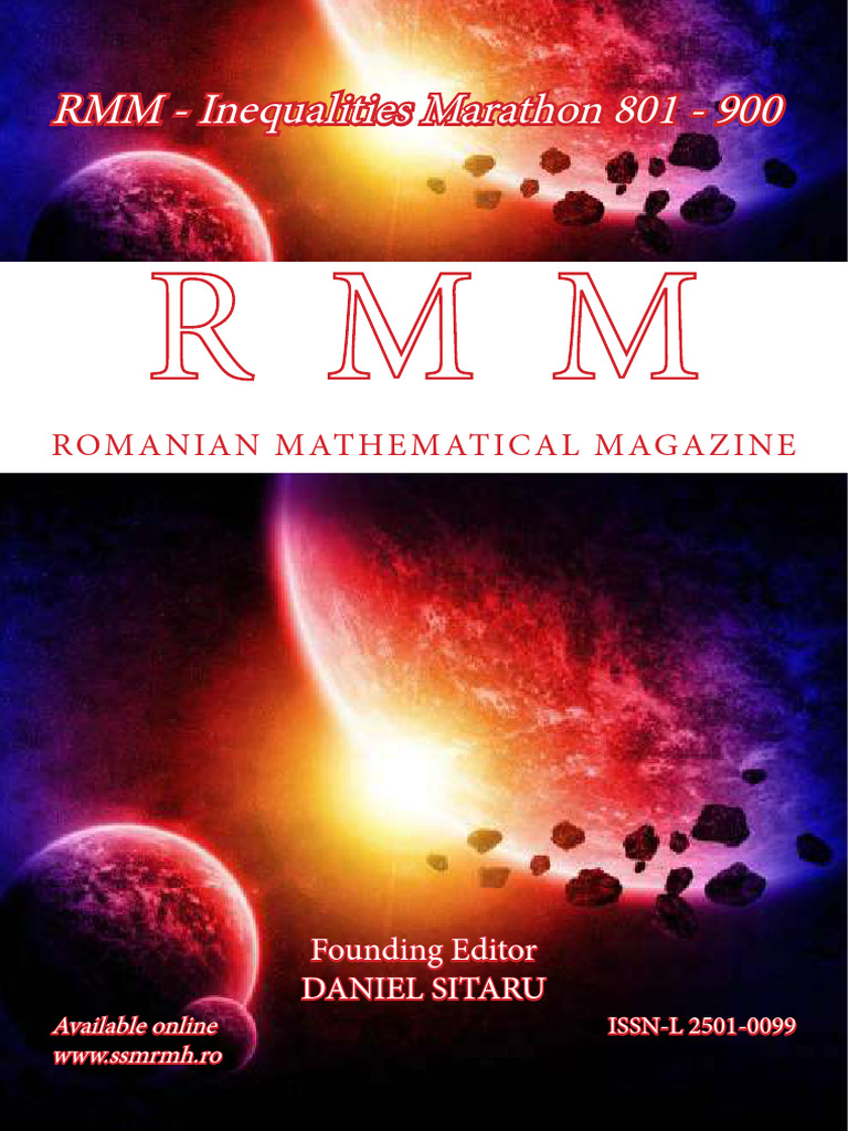 RMM Inequalities Marathon 801 900 Compressed | PDF | Algebra ...