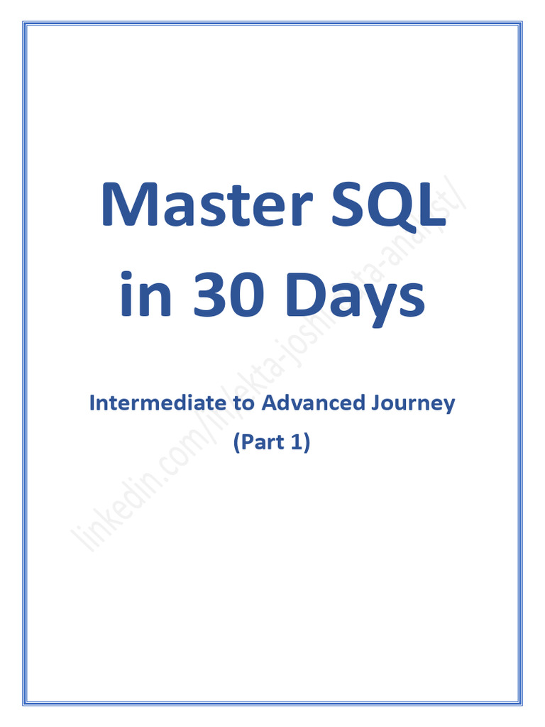 Master SQL in 30 Days - Part 1 | PDF | Data Management Software ...