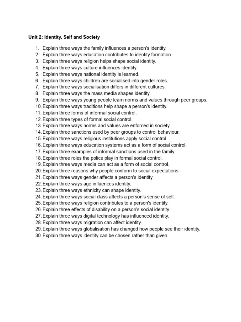 Unit 2 - Revision Questions - 2025 | PDF