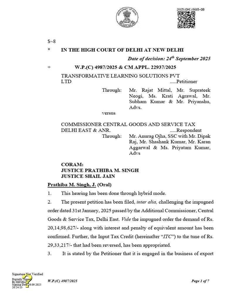 Del HC On Lack of One To One Mapping of FIRC With Invoices 1759637257 | PDF