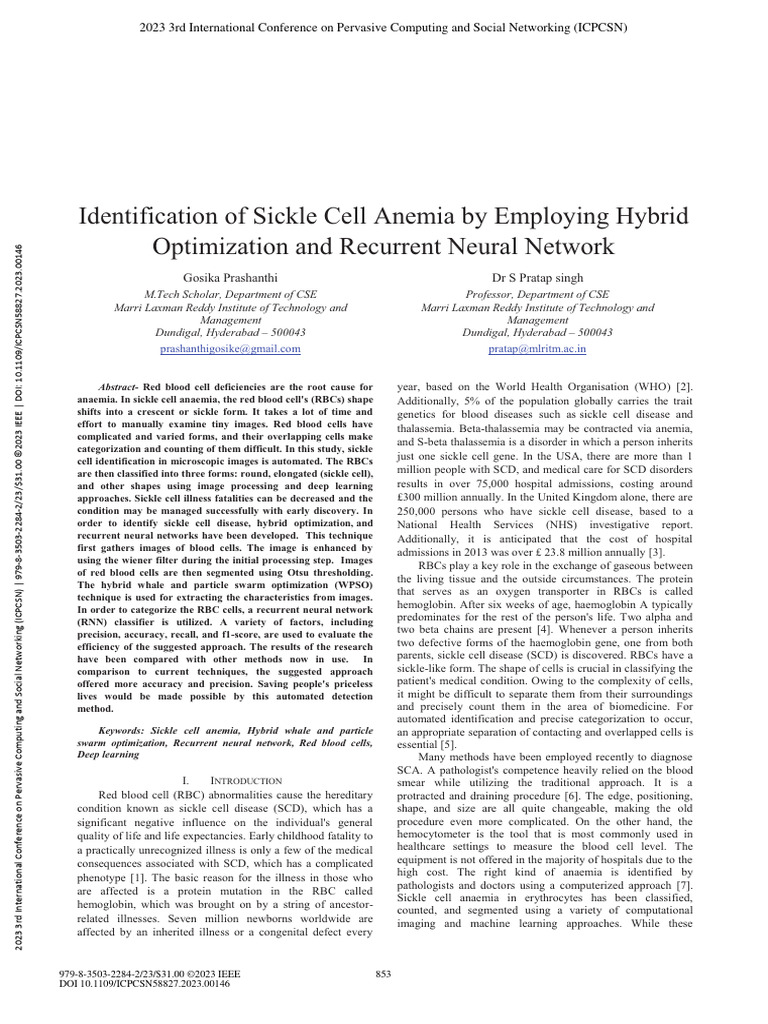 Identification of Sickle Cell Anemia by Employing Hybrid Optimization ...