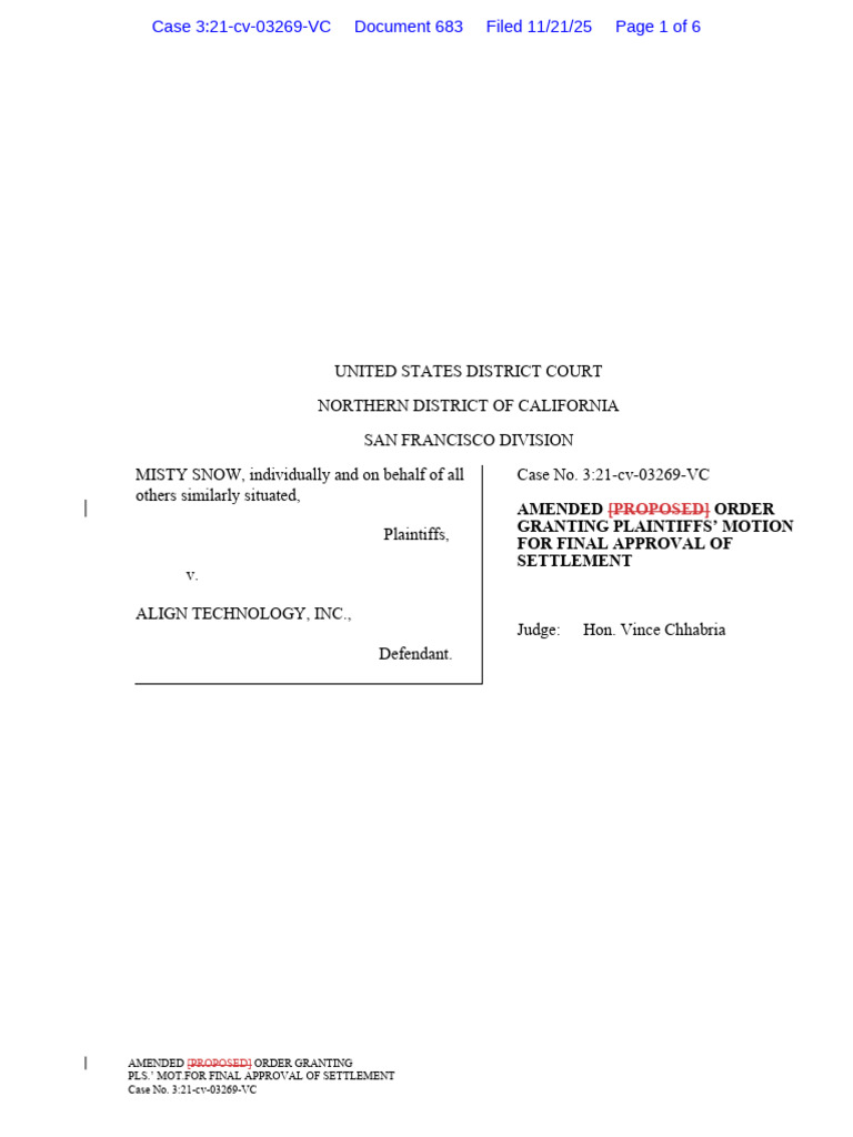 Order Motion For Final Approval | PDF | Settlement (Litigation ...