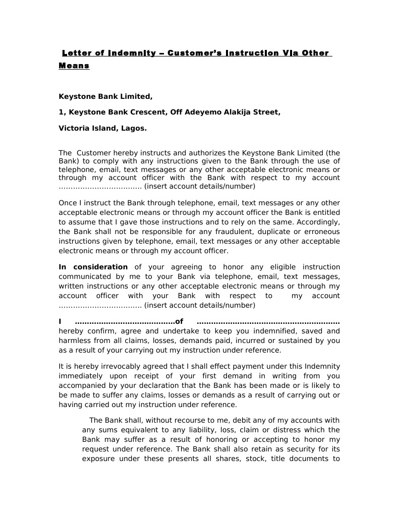 EMAIL INDEMNITY FORM( Individual).Doc for Best Indemnity Arbitration