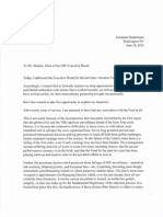 Peter Doyle's Letter of Resignation From The IMF