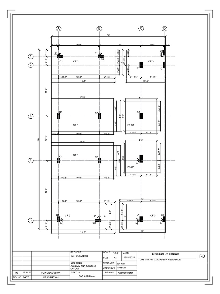 Column and Footing Layout | PDF