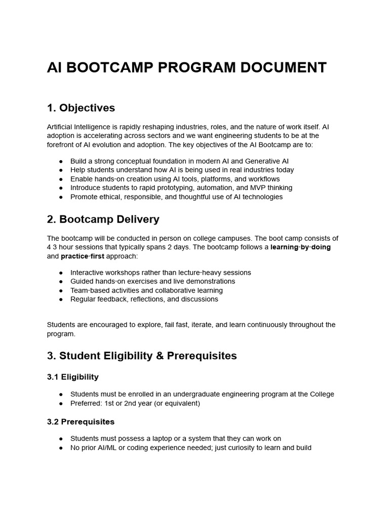 Polygnan Ai Bootcamp Program Document | PDF | Artificial Intelligence ...
