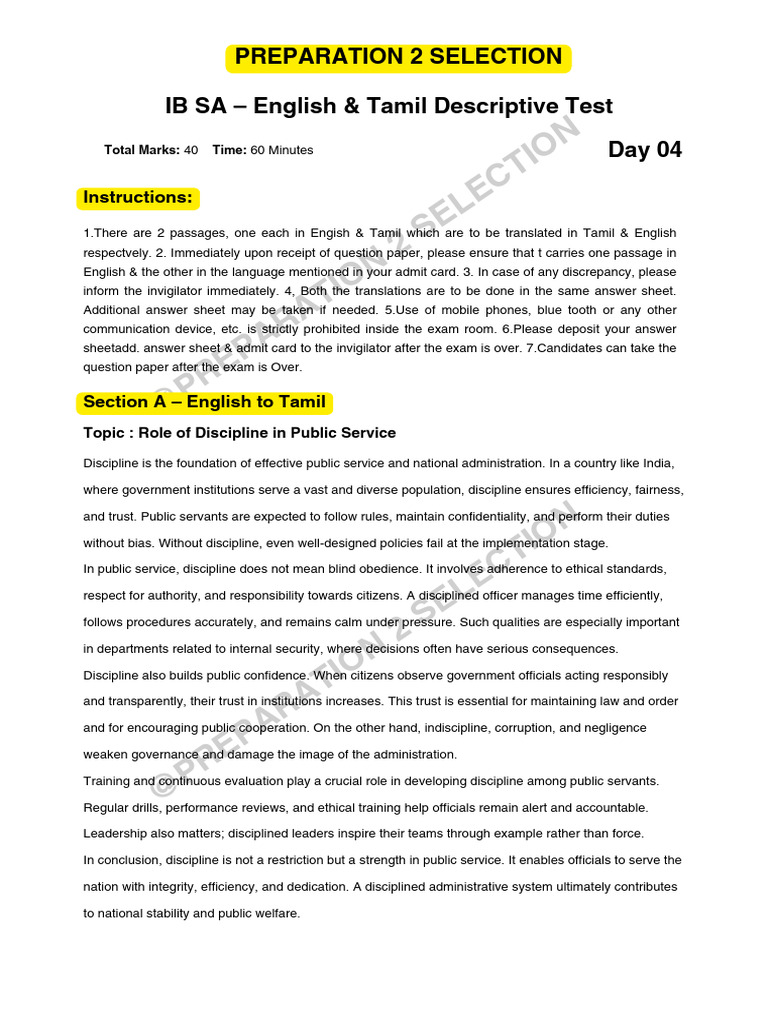 IB SA Practice Paper Day 04 | PDF