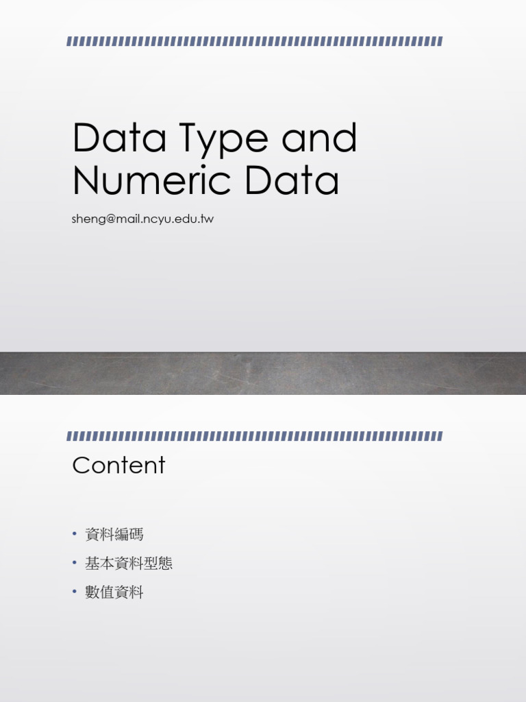 04-01-Data Type and Numeric Data | PDF