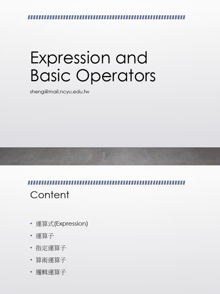 04-03-Expression and Basic Operators | PDF