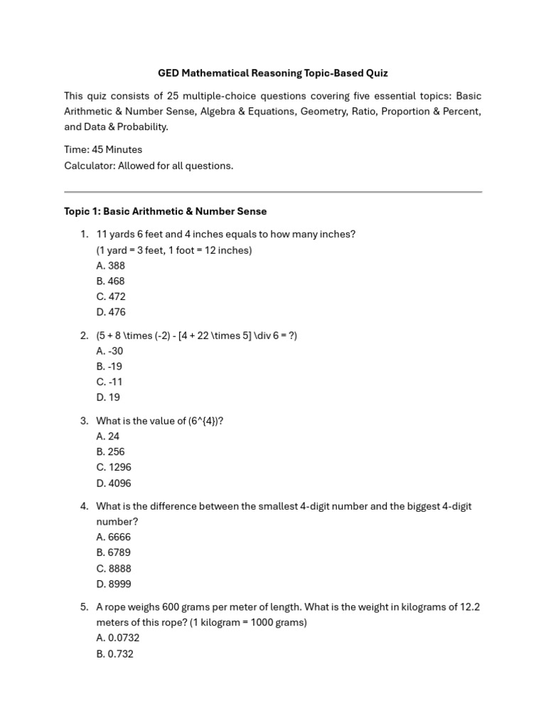 Maths Test 1 | PDF | Numbers | Arithmetic
