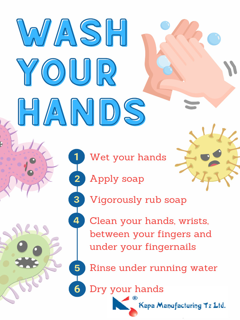 Classroom Health Hand Washing Poster in Pastel Cartoon Style - 20260217 ...