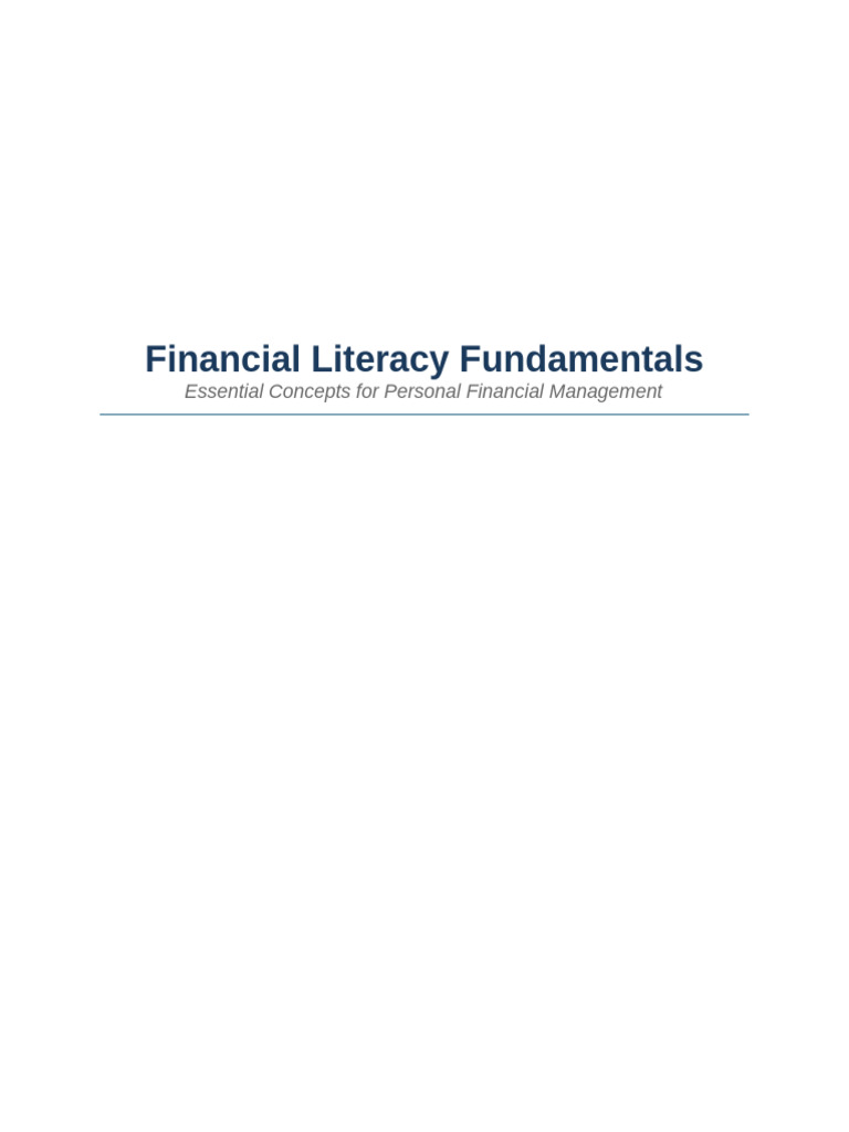 03 Financial Literacy Fundamentals | PDF | Cost Of Living | Financial Risk