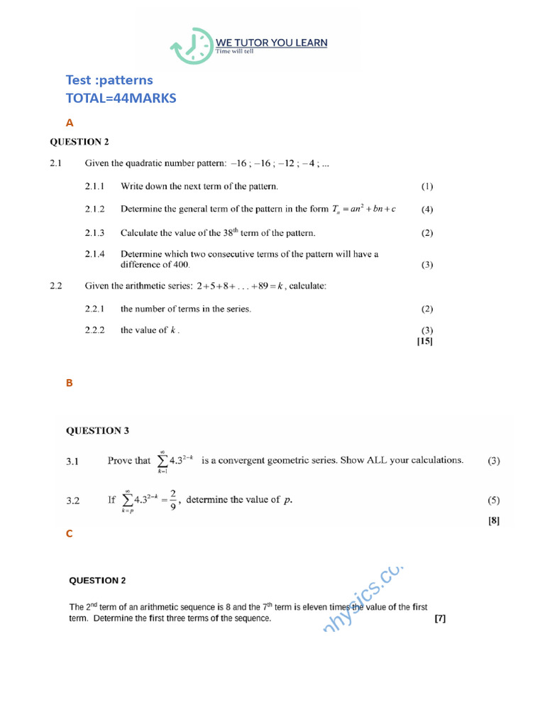 Patterns Test | PDF