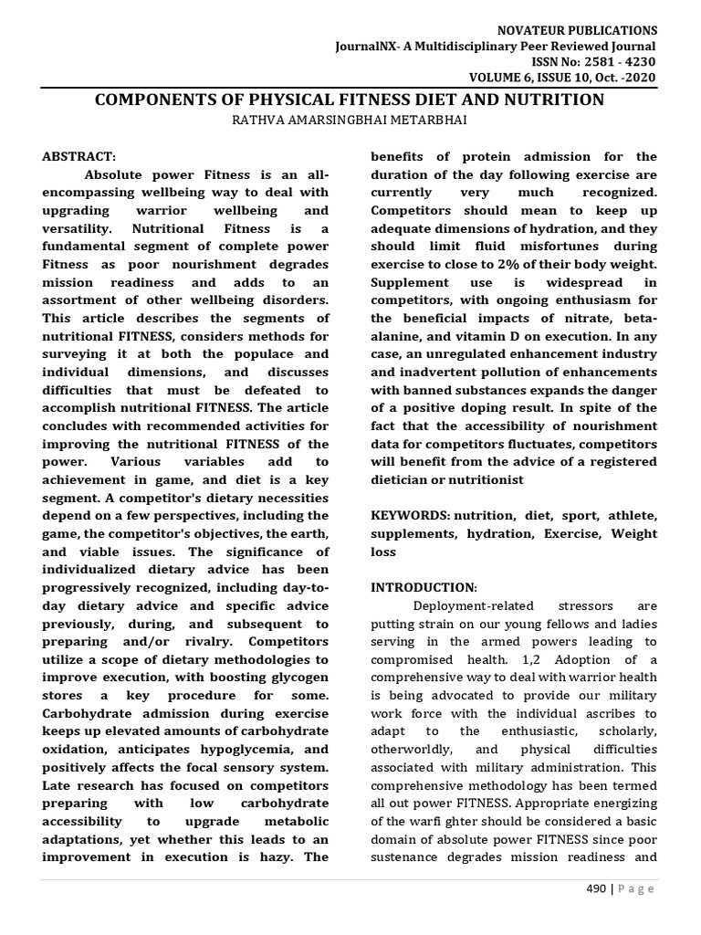 Components of Physical Fitness Diet and | PDF | Obesity | Physical Fitness