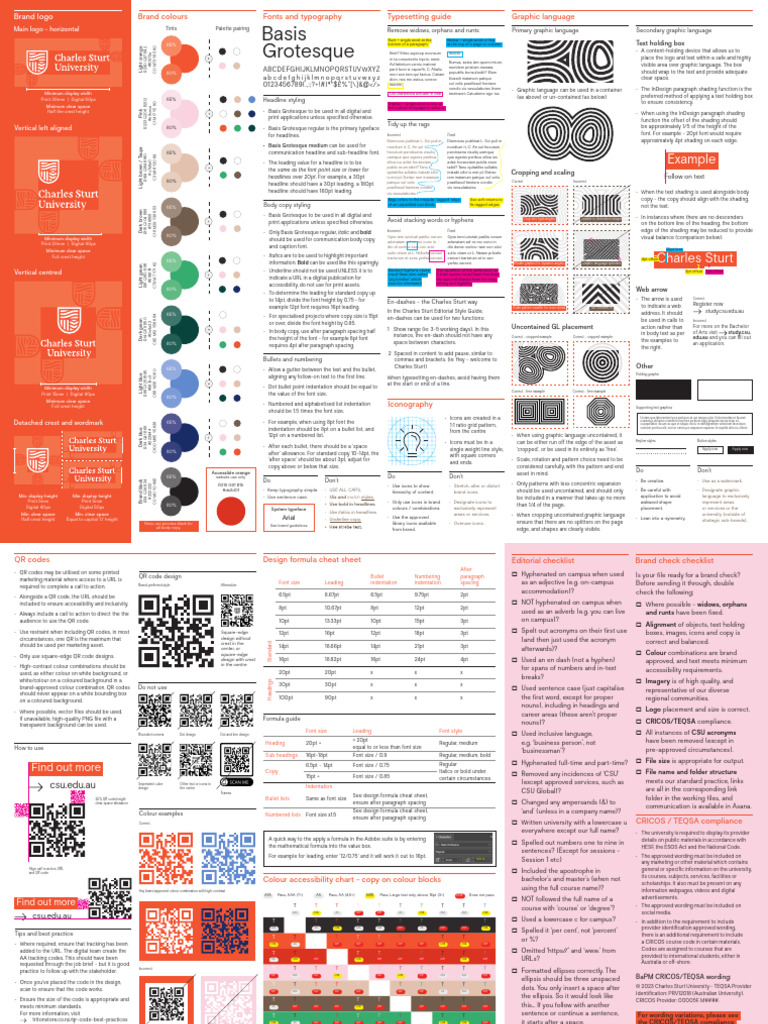 Cheat Sheet Brand Guidelines A3 | PDF | Typefaces | Communication Design
