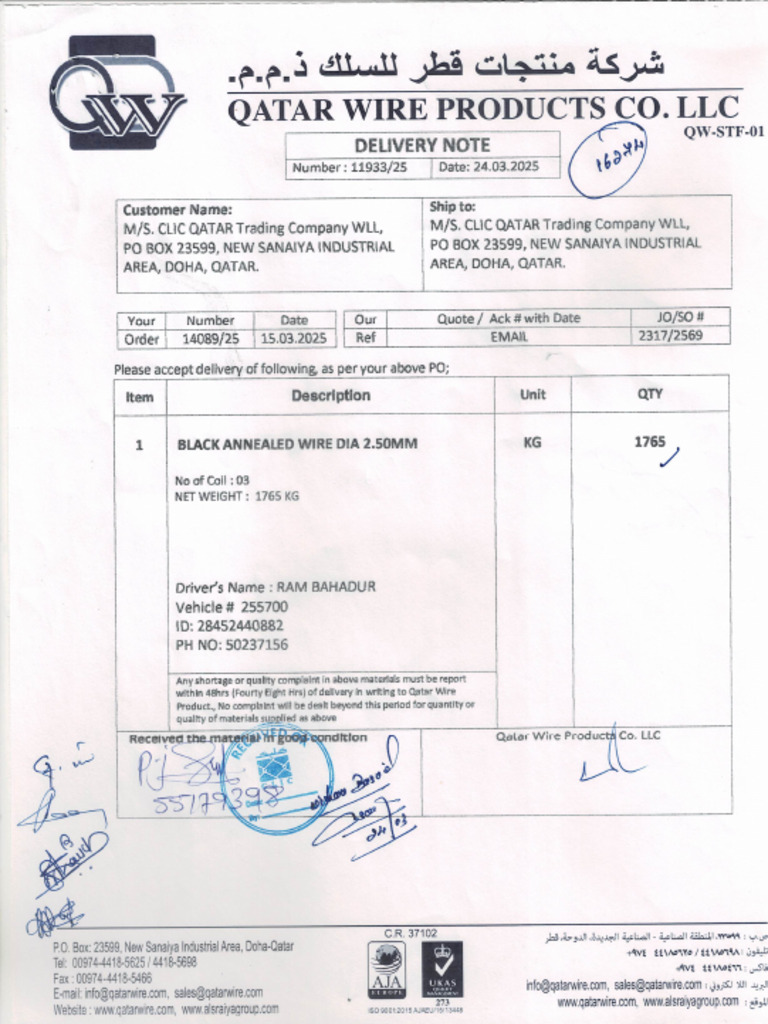 Mtc-Black Wire 2.5 MM - 24.03.2025 | PDF