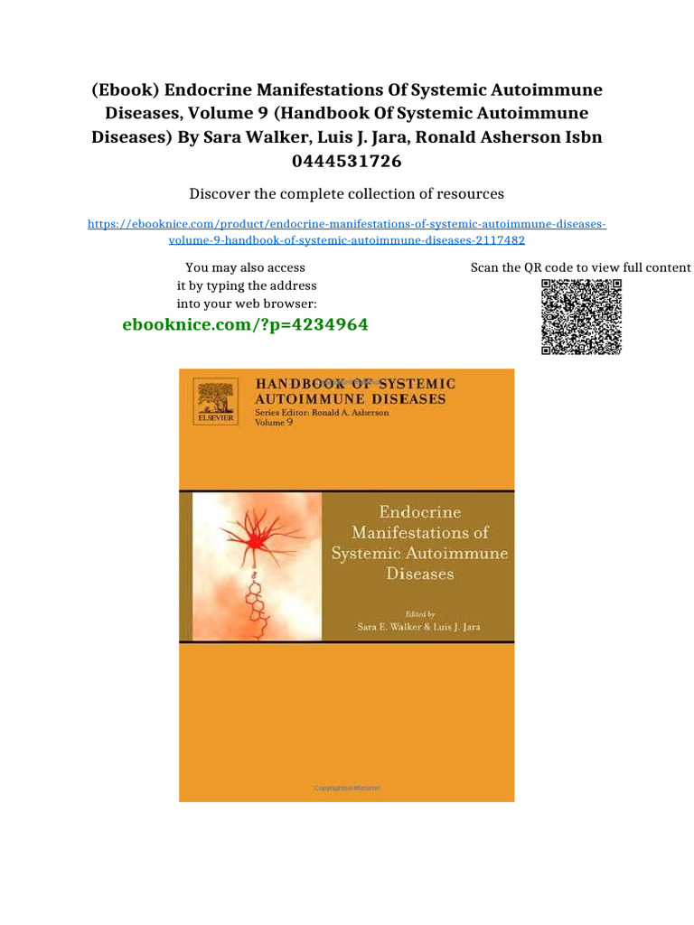 (Ebook) Endocrine Manifestations of Systemic Autoimmune Diseases ...