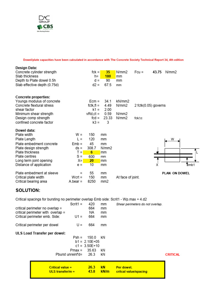Plate Dowel Capacity Calculation | PDF | Civil Engineering | Solid ...