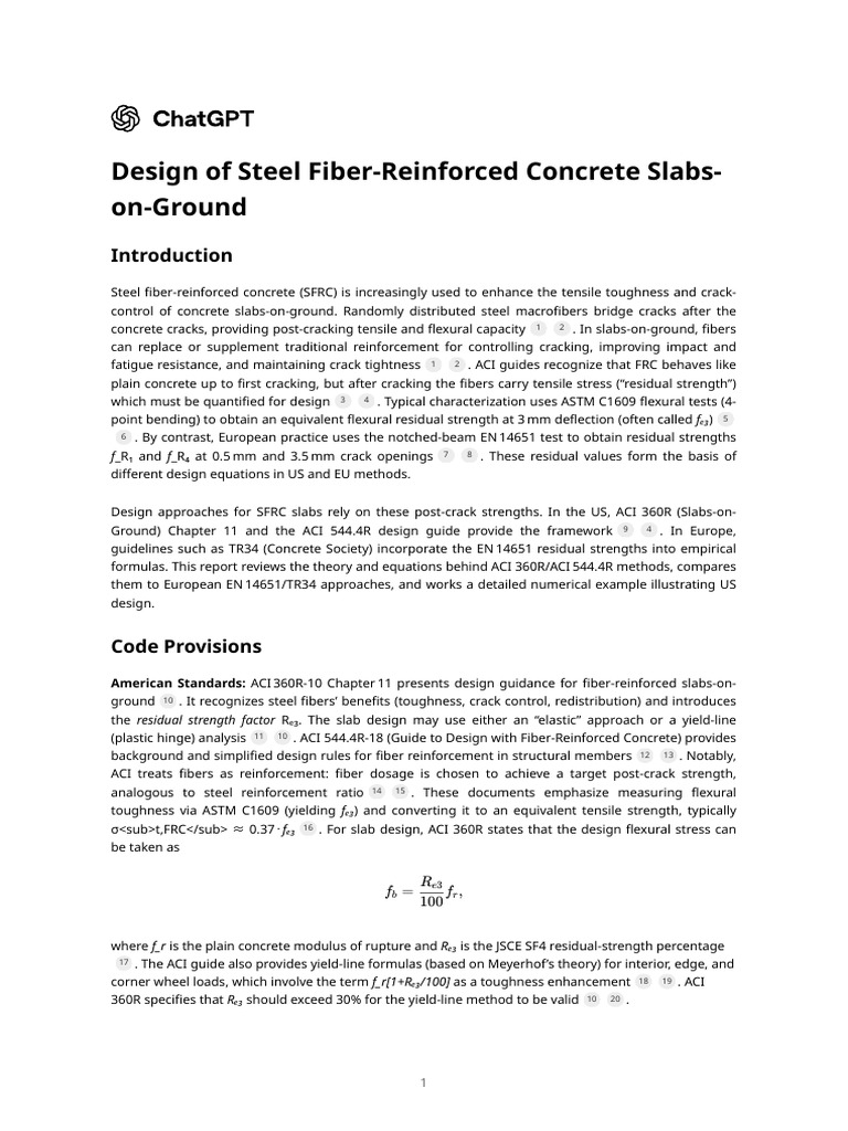 Design of Steel Fiber-Reinforced Concrete Slabs-On-Ground | PDF ...