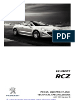 Peugeot RCZ Prices and Specifications Brochure