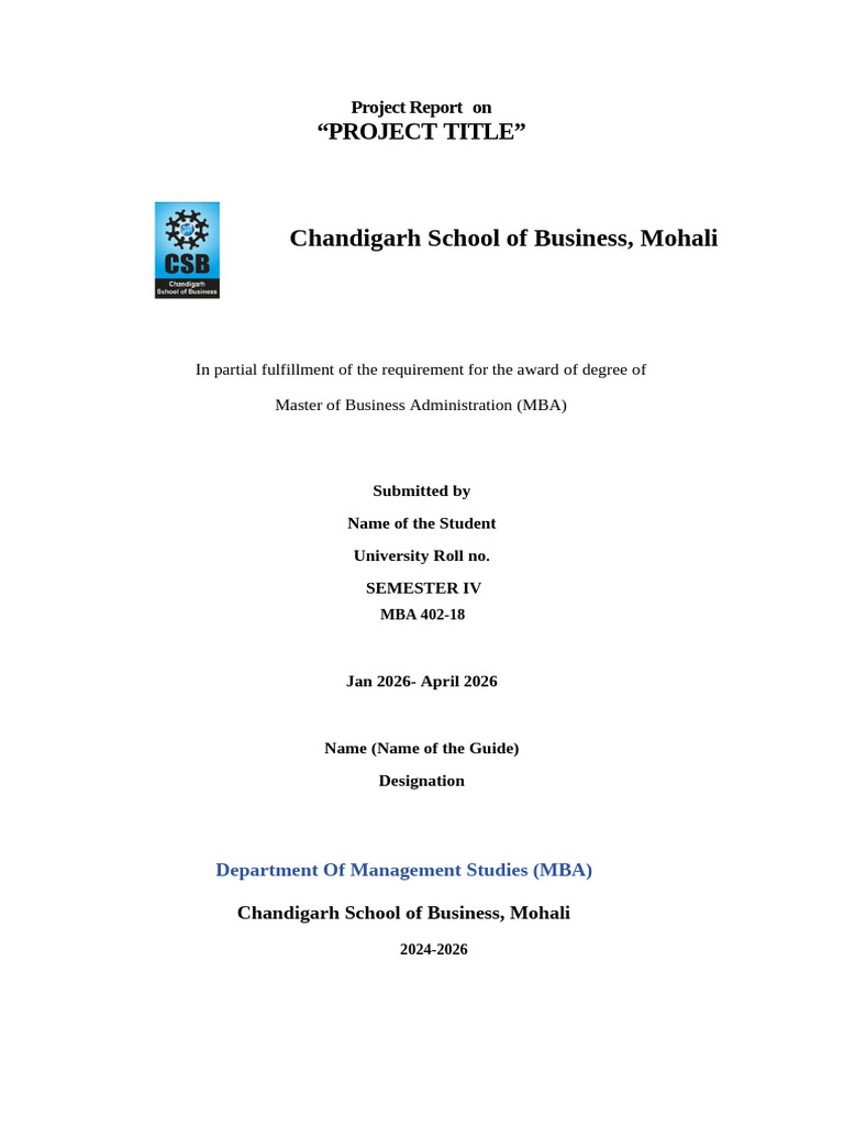 4th Sem Project Dissertation MBA 402-18 | PDF | Methodology | Thesis