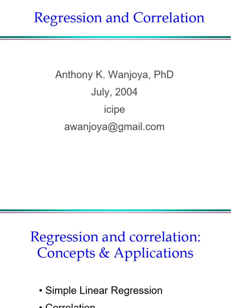 Regression and Correlation | PDF | Errors And Residuals | Regression ...