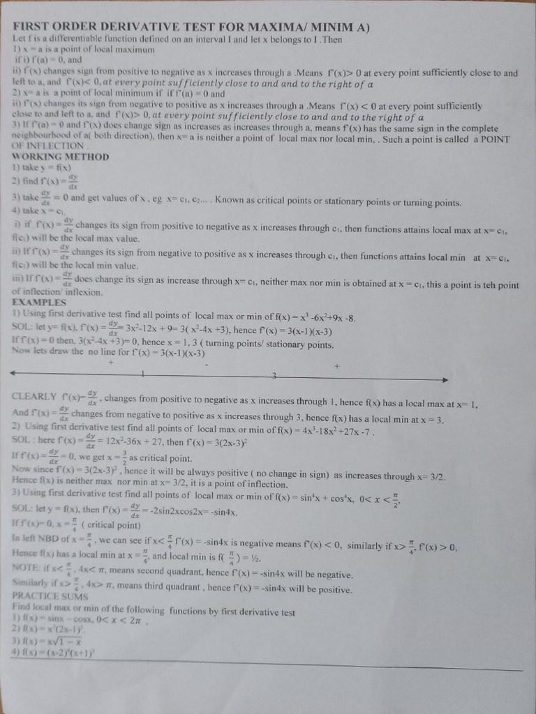 First Derivative Test-V.chakravarti | PDF | Elementary Mathematics ...