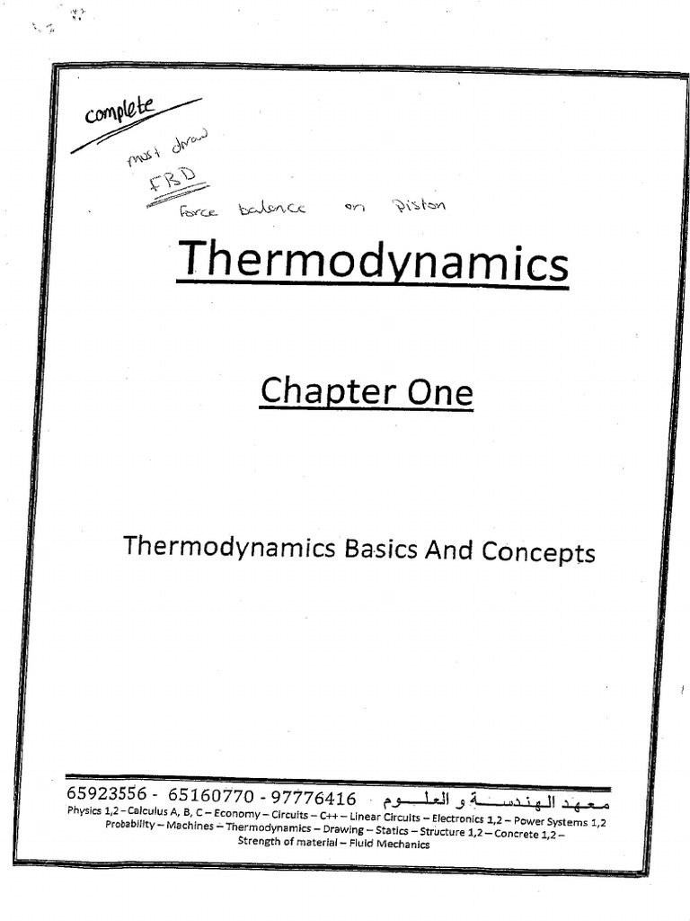 Thermodynamics First 2018-2019 | PDF