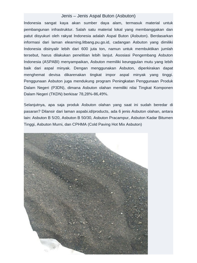Jenis Asbuton | PDF