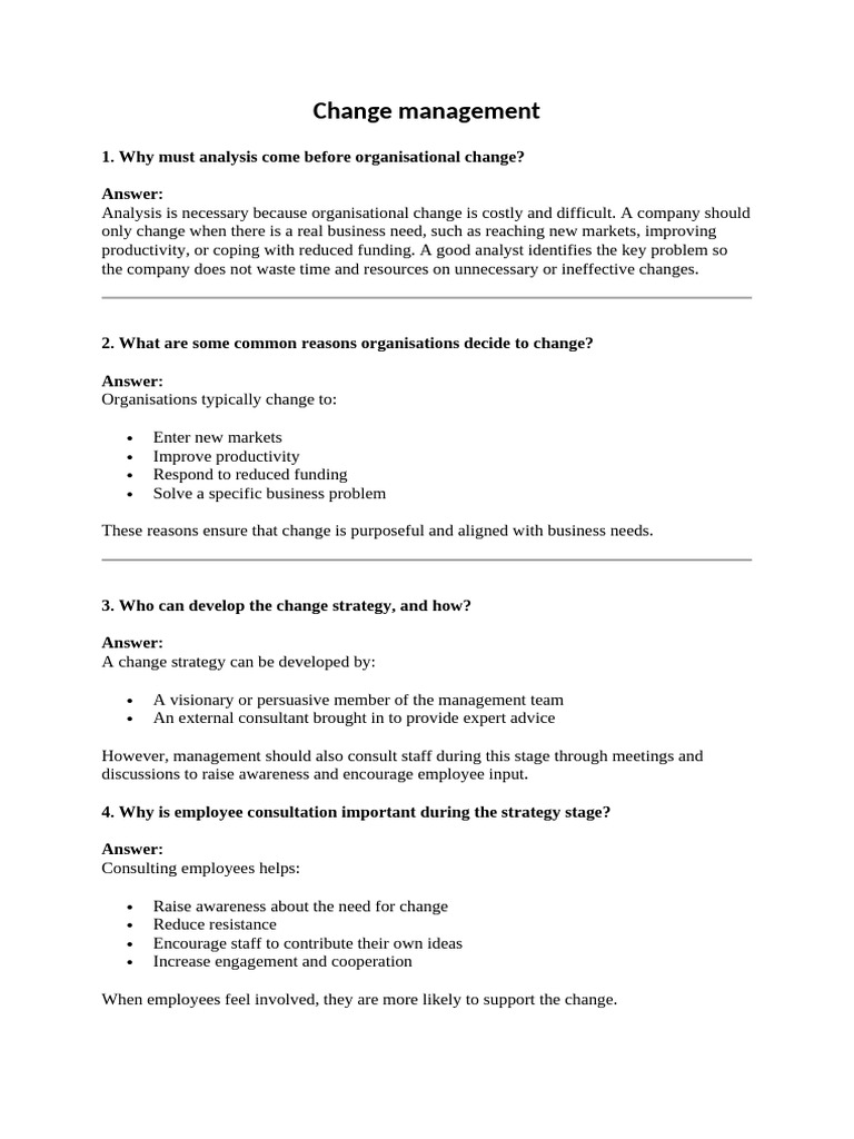 Change Management | PDF | Change Management | Business