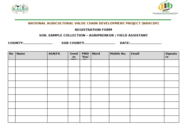 Registration Form - AGP Soil Sampling | PDF