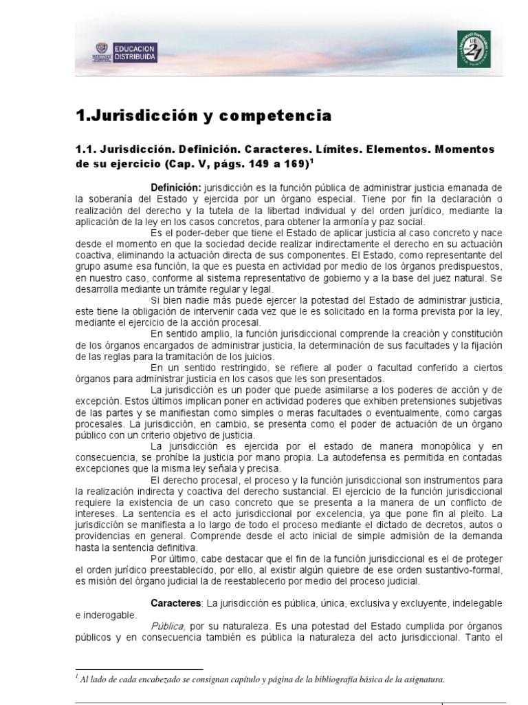 Jurisdicción y Competencia | PDF | Jurisdicción | Ley procesal