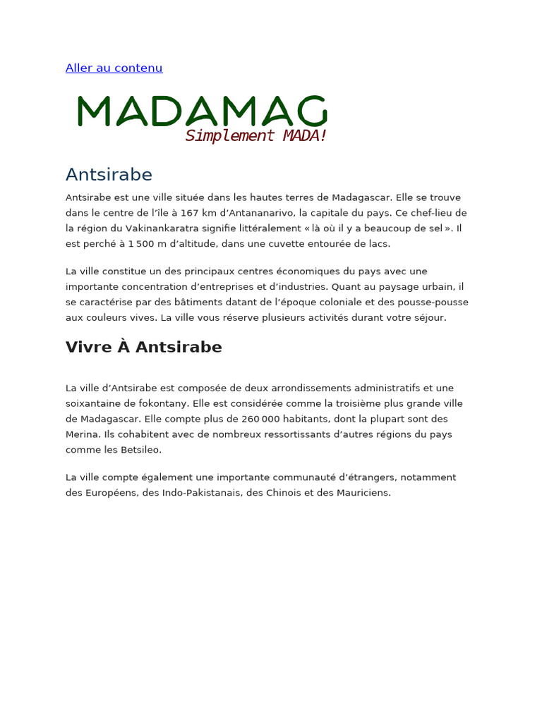 Antsirabe | PDF | Madagascar