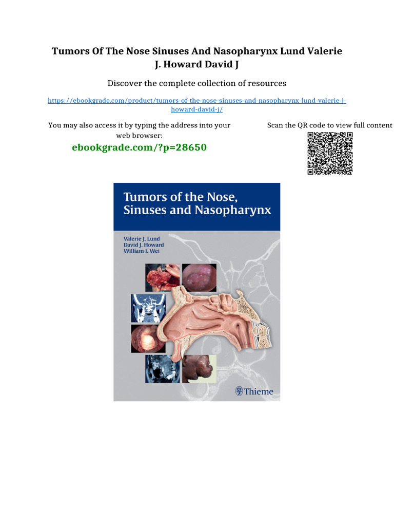 Tumors of The Nose Sinuses and Nasopharynx Lund Valerie J. Howard David ...
