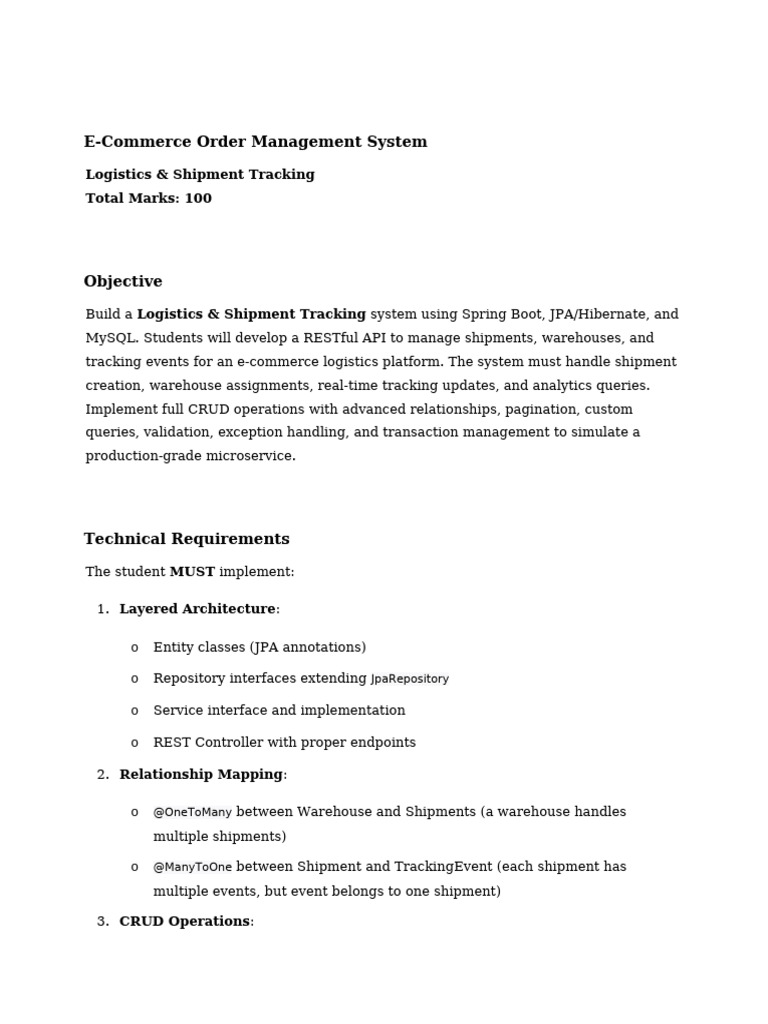 E-Commerce Order Management System | PDF | Information Technology ...